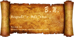 Bognár Mátka névjegykártya